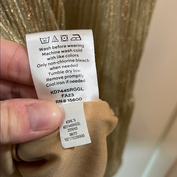 Draper James RSVP Gold Glitter Ruched Ruffle Sleeveless Mini Dress - Size XXL - Picture 9 of 15